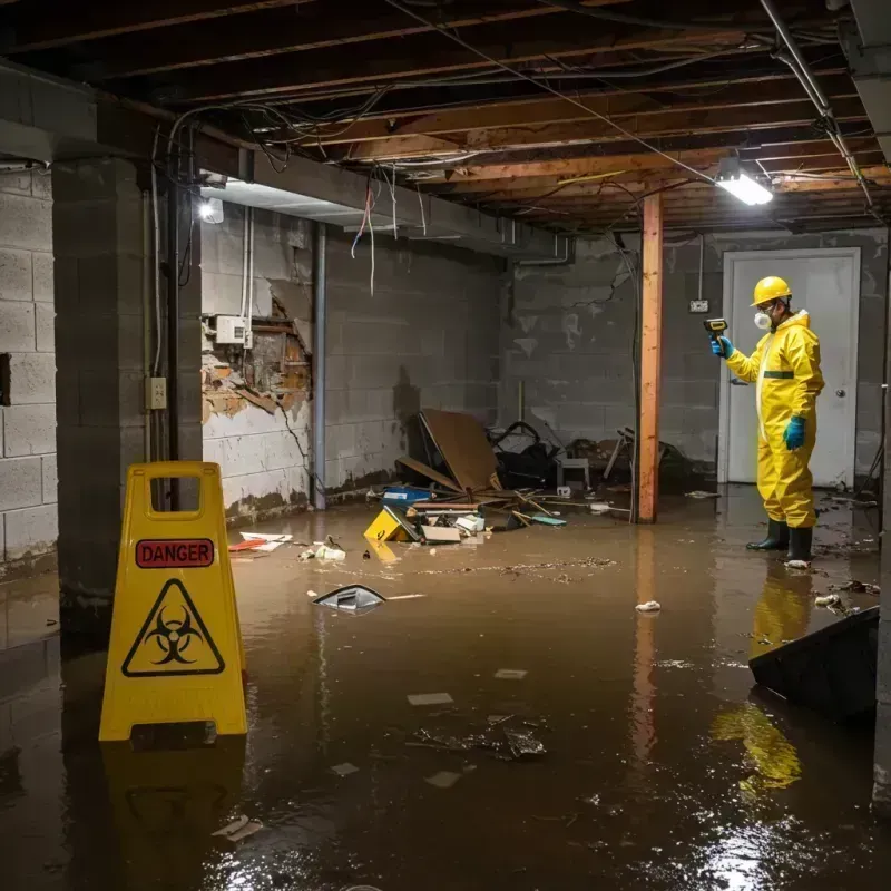 Flooded Basement Electrical Hazard in Portage, MI Property